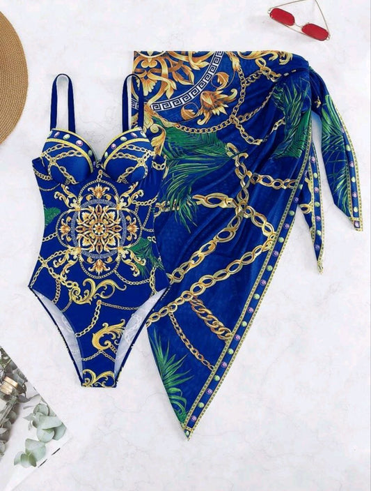 Maillot de Bain Une Pièce + Paréo